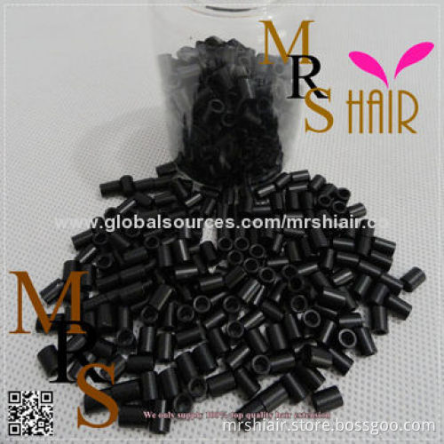 4.5mmx3.0mmx6.0mm black brown blonde 500pcs a color long thick micro ring extension tubes beads